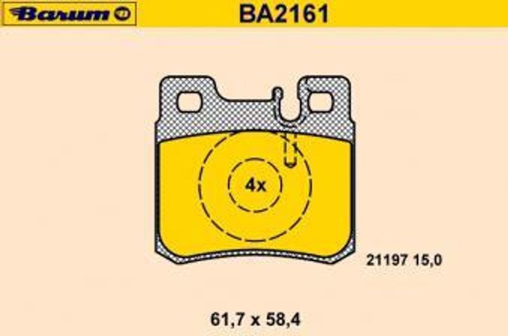 BARUM Bremsbelagsatz, Scheibenbremse BA2161