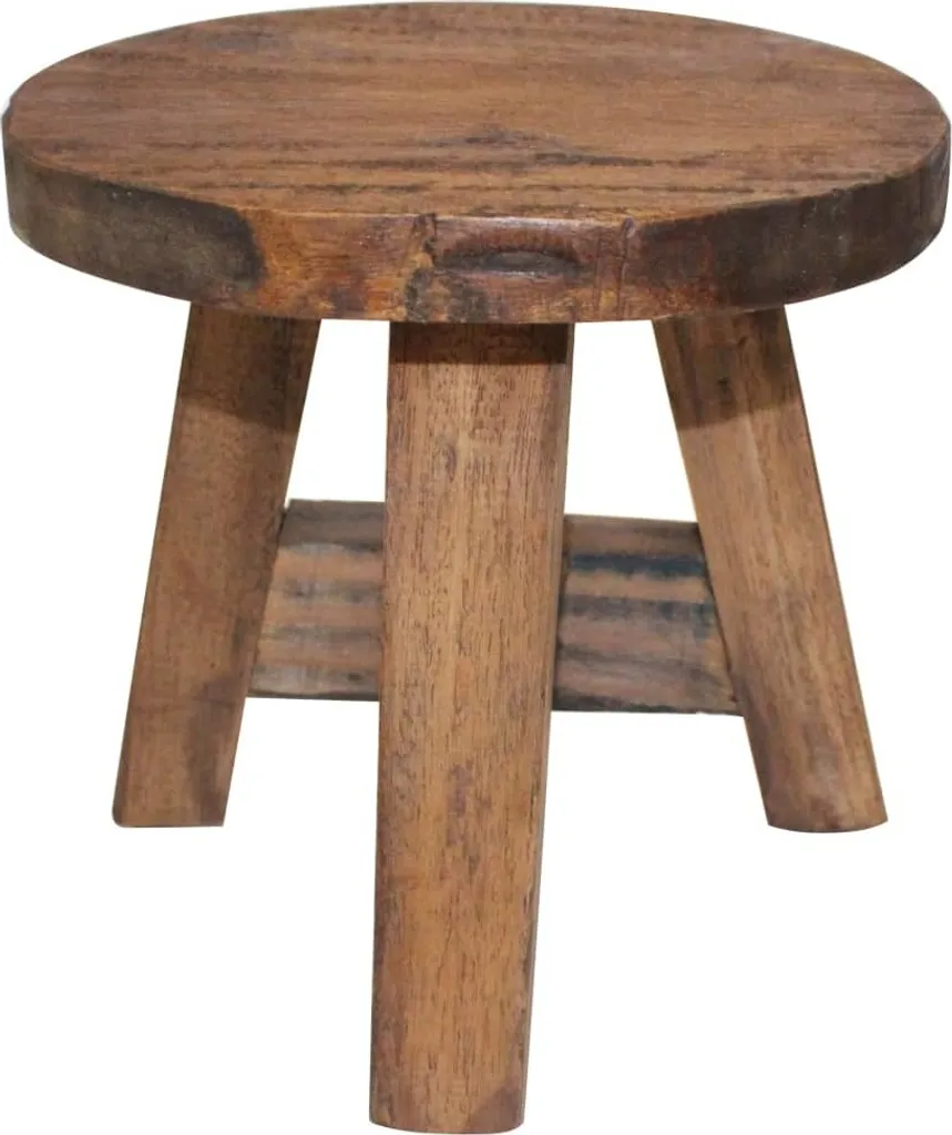Sgabello Basso Altholz Living Store | Robusto Legno Massello Vintage