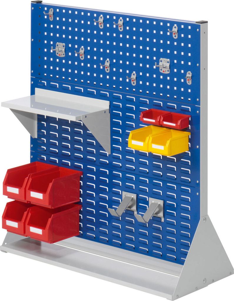 Kappes RasterPlan Stellwände doppelseitig Größe #3 - 2x Lochplatten 4x Schlitzplatten 1x Zubehörsortiment 21-teilig Enzianblau RAL 5010