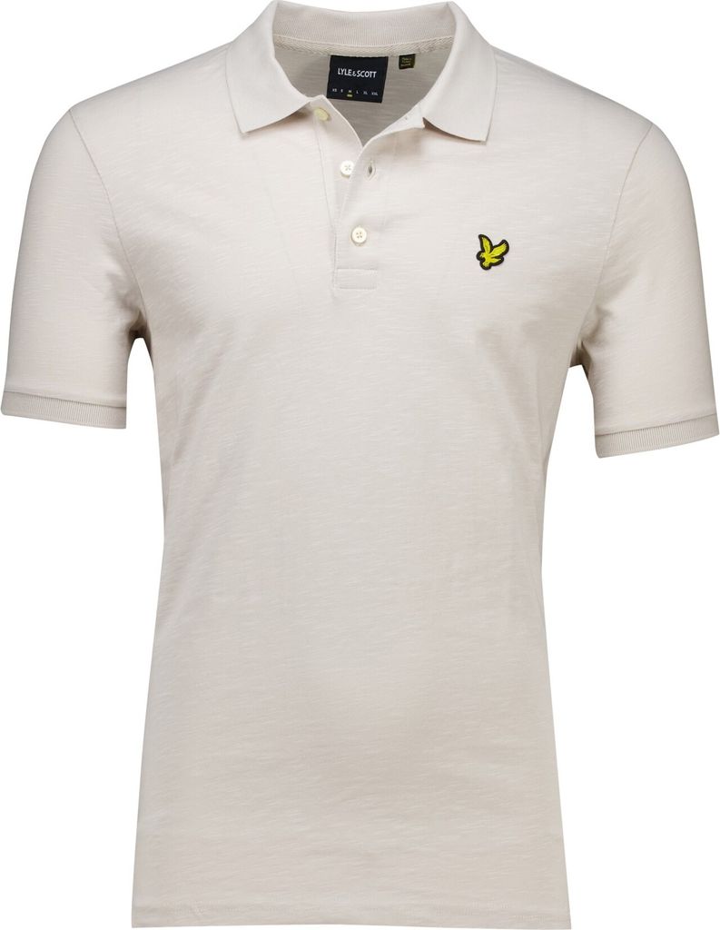 Lyle & Scott Slub Polo Creme Baumwolle Jersey