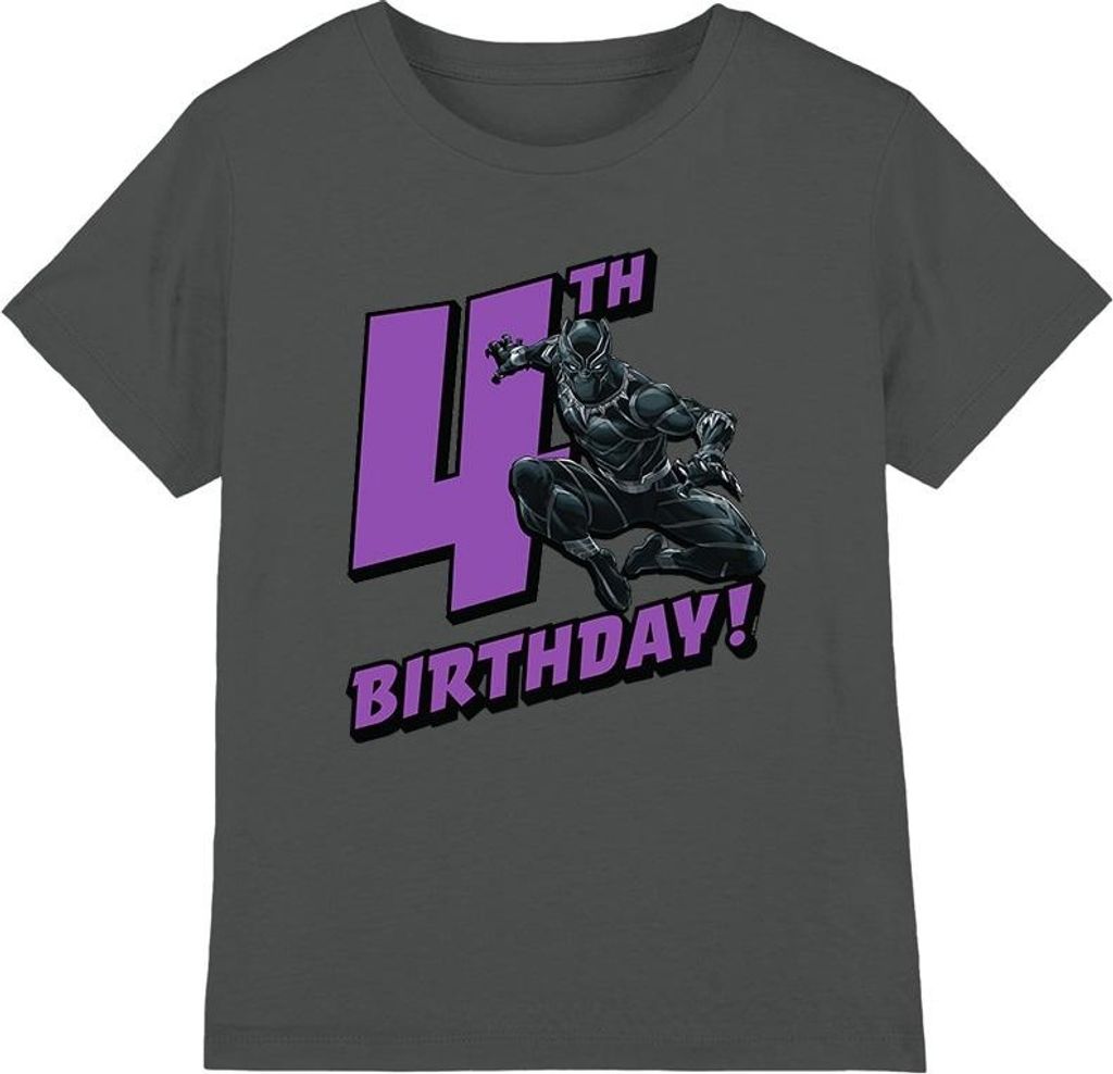 Black Panther - T-Shirt für Kinder - 4. Geburtstag TV3991 (104) (Holzkohle)