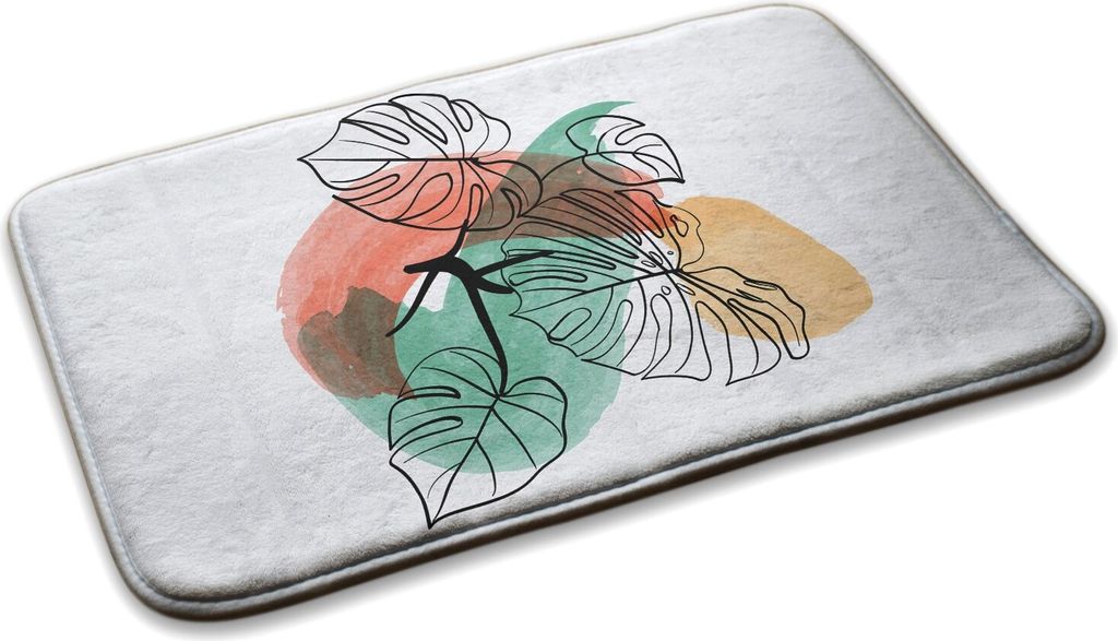 Teppich Teppich Wohnzimmer Schlafzimmer Modern - 90 cm x 60 cm - Blätter Und Aquarell