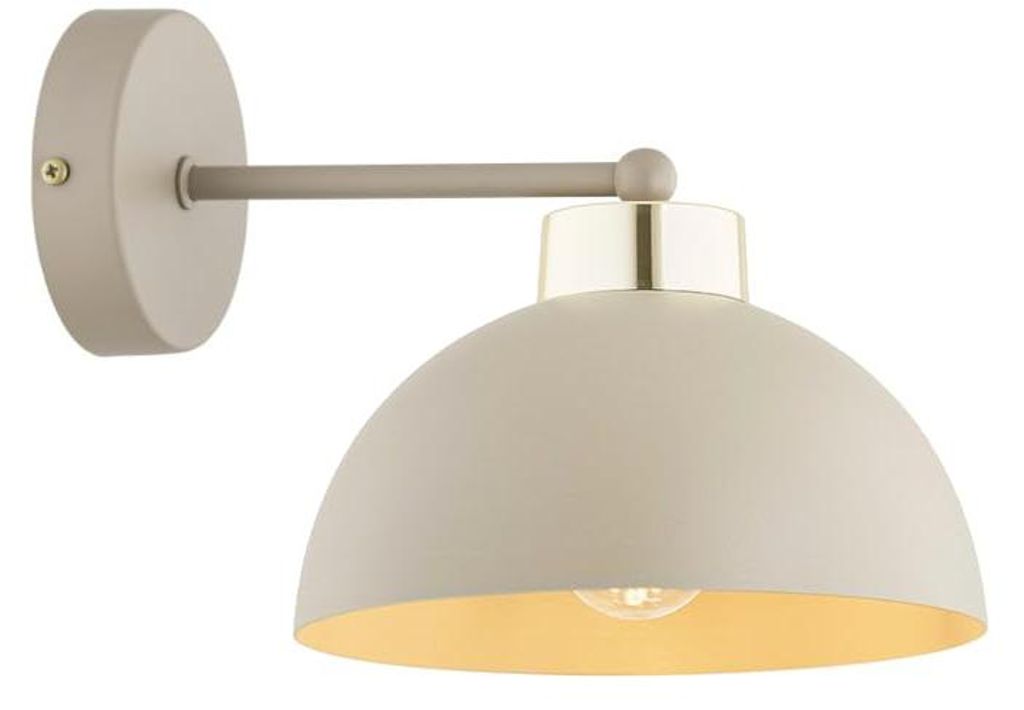 KAR LIGHTING Wandleuchte 1-flammig Beige – Moon Ecru Kaschmir Leuchte aus Metall – E27 Lampe für Flur oder Wohnzimmer – LED geeignet
