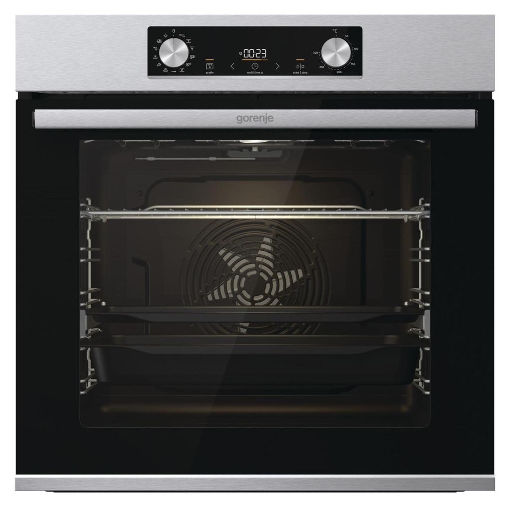 A front view of a Gorenje built-in oven.