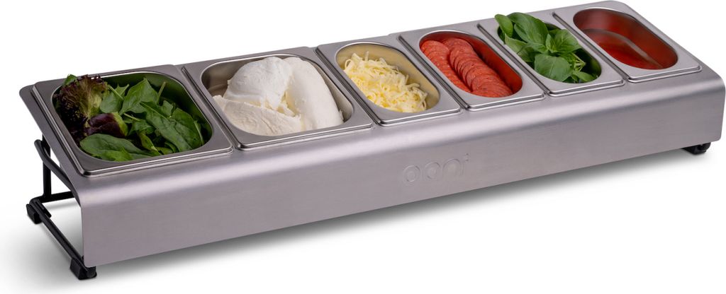 Ooni Pizzabelag-Station Topping Station Pizza-Zutatenbehälter aus Edelstahl