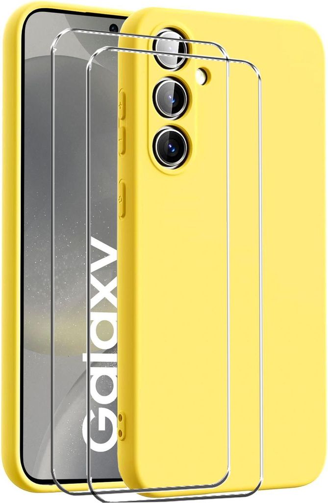 2in1 Schutz Cover Set für das Samsung Galaxy S24 Plus besteht aus 2x 9H Glas Folie Display Schutzfolie und 1x Silikon Case Schutzhülle - Hülle i...