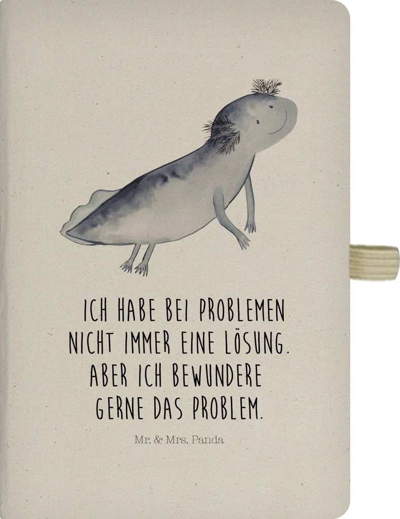 Mr. & Mrs. Panda Tagebuch Axolotl Schwimmen - Transparent - Geschenk, notizbuch, Lurch, Adressbuch, Kladde, skizzenbuch a4, Optimistisch, Probleme,...