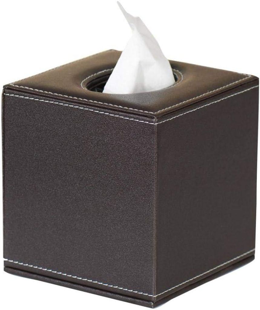 Würfelbox aus braunem Leder – 13,5 x 13,5 x 13,5 cm – für Waschbecken, Spüle oder Schreibtisch