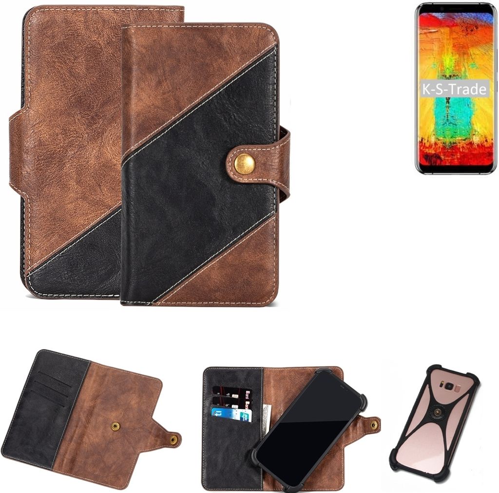 K-S-Trade Handy Hülle Schutz Hülle Schutzhülle Bookstyle Case kompatibel mit Leagoo S8 Pro Handy Cover Hülle Schutztasche 1x