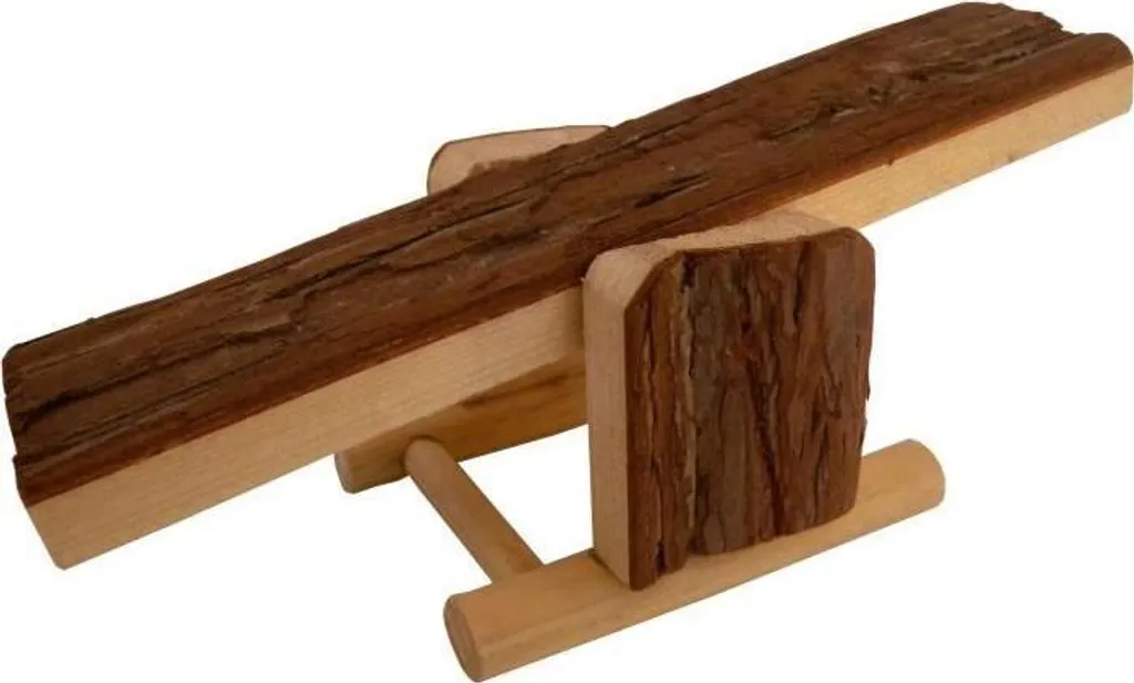 Altalena per roditori TYROL, legno naturale, 22 x 8,5 x 7 cm, giocattoli e accessori da rosicchiare