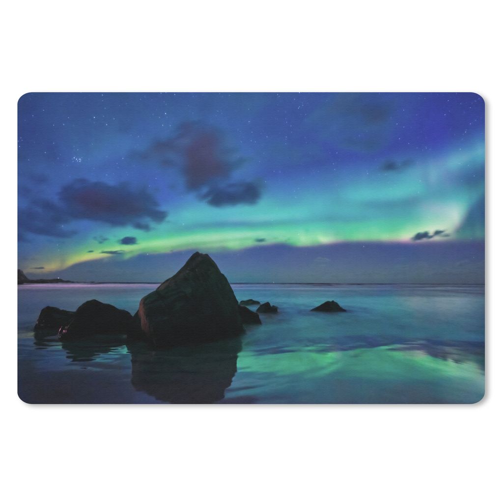 MuchoWow Mauspad Mousepad Himmel - Landschaft - Polarlicht 27x18 cm - Mousepads - Maus Mat - Pad - Mausunterlage - Büroartikel - Desk Matten