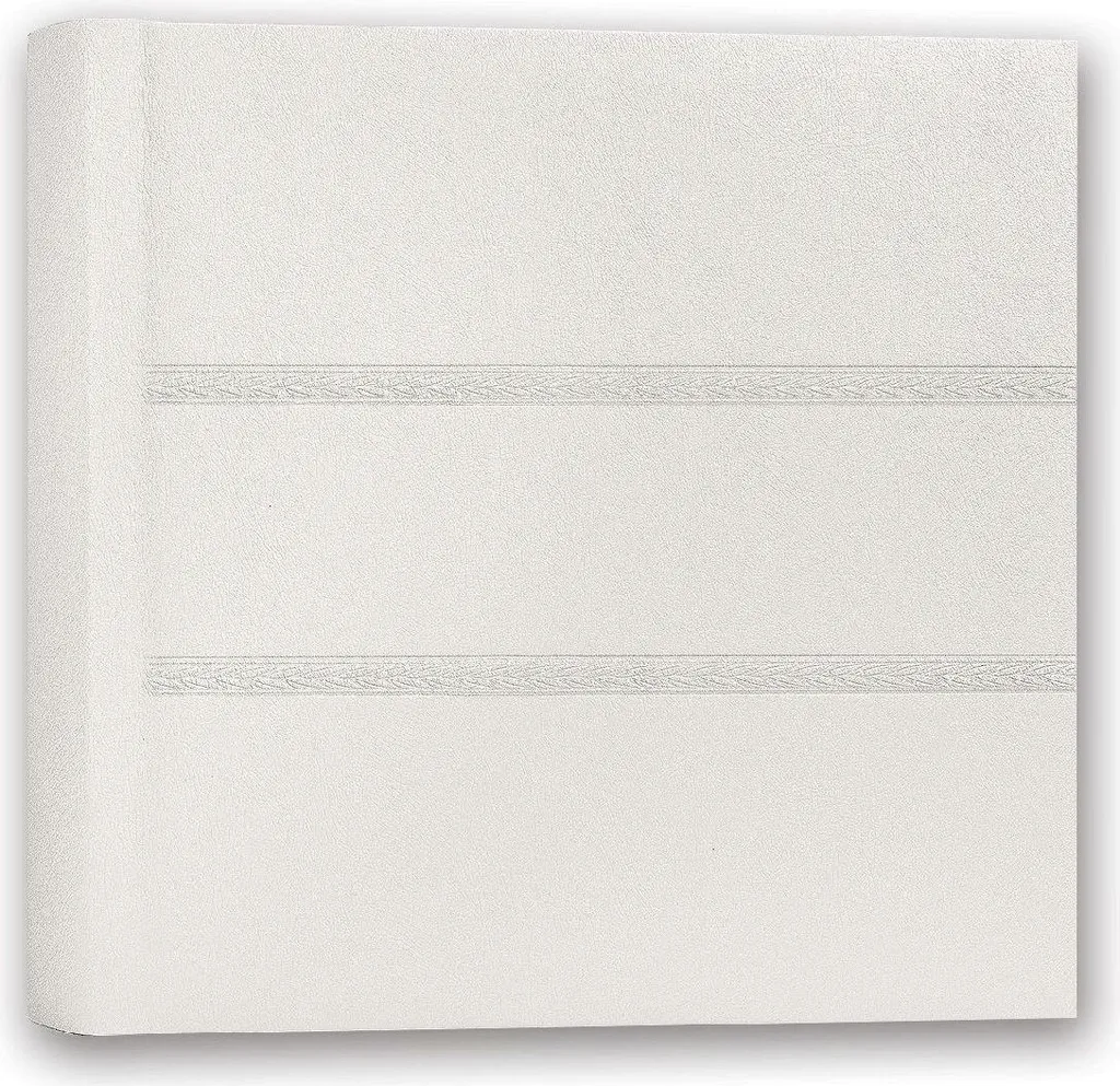 Album photo cuir blanc avec gaufrage fleurs 30x30 cm 80 pages vierges
