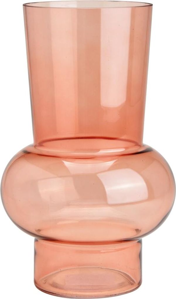 Hübsche Blumenvase modern rosa Vase Glas Ø 16x26 cm