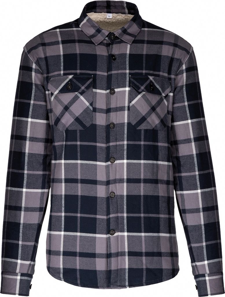 Kariban - Hemdjacke für Herren RW9493 (XL) (Sturmgrau/Marineblau)