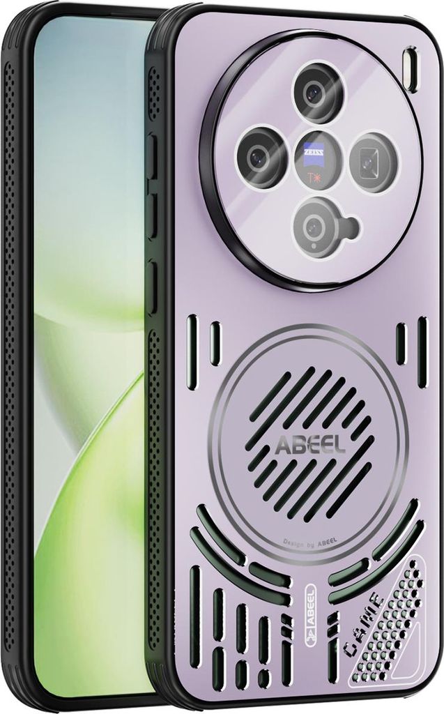 Magnetische Hülle für Vivo X200 Pro Mini mit Linsenabdeckung, Aluminium Stoßfestes Schutzhülle mit Wärmeableitung Lila
