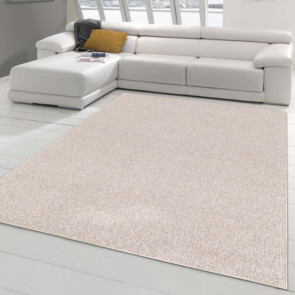 Flachgewebe-Teppich im schlichten einfarbigen Design in beige Größe - 200 x 290 cm