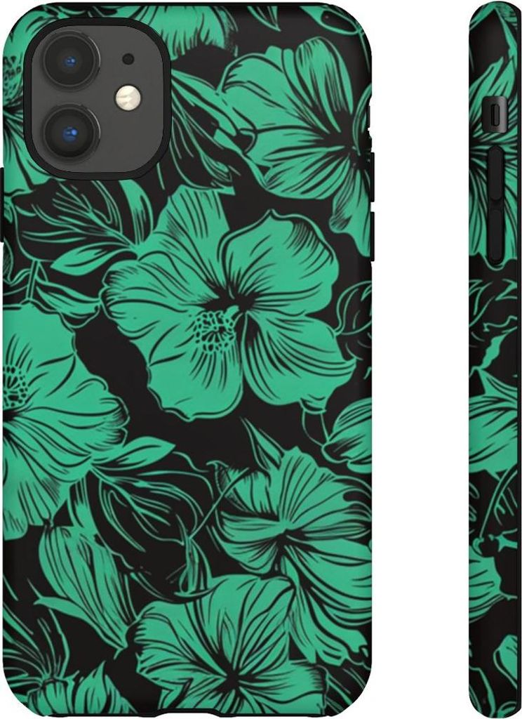 Grünes Hawaii-Blumenmuster – Hülle Kompatibel mit iPhone 11
