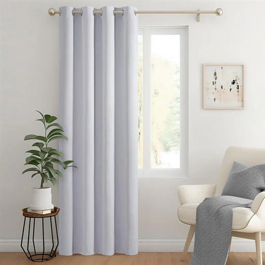Store à lames grises 140 x 225 cm - Store vénitien alu gris et blanc