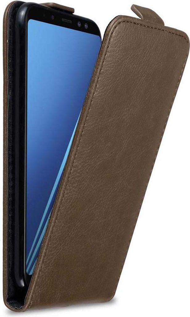 Cadorabo Hülle für Samsung Galaxy A6 2018 Schutz Hülle in Braun Flip Etui Handyhülle Case Cover