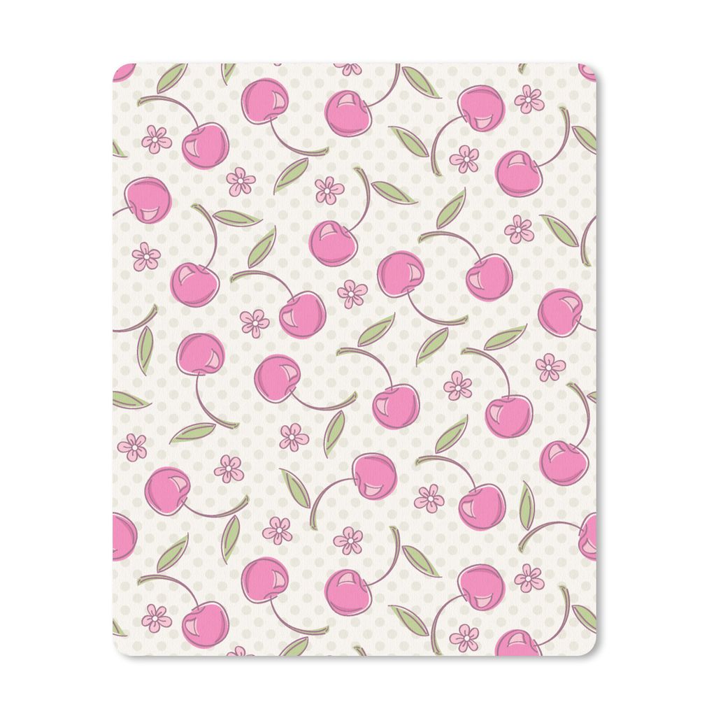 MuchoWow® Mauspad Mousepad Kirschen - Blumen - Tupfen - Produktbild 
