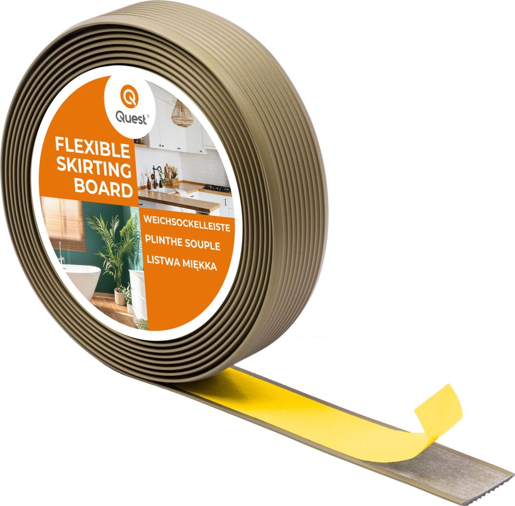 QUEST Selbstklebende PVC-Antirutschleiste, gerillt, LAP3, 35mm, 5m, messing