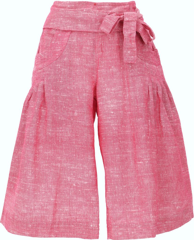 Shorts Boho-chic, Knielange Khadi Hose - Rosarot, Damen, Baumwolle, Größe: L/XL