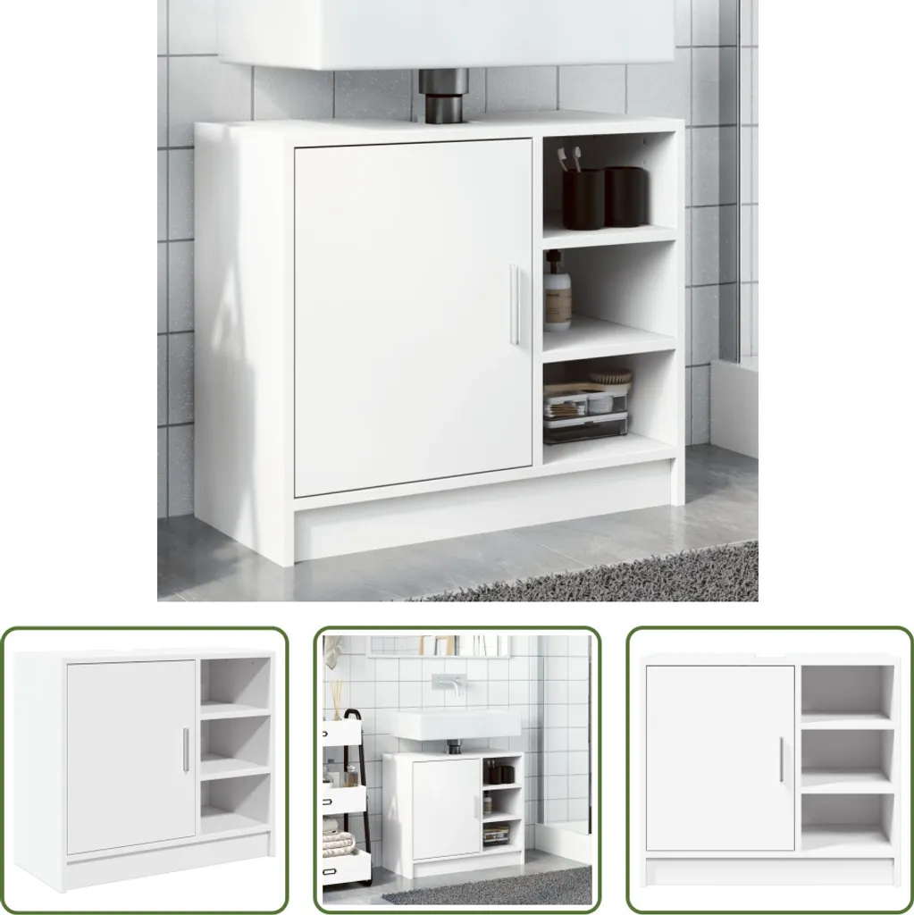 Mobile Lavabo Bianco 63x29x55 cm Materiale Legno | The Living Store