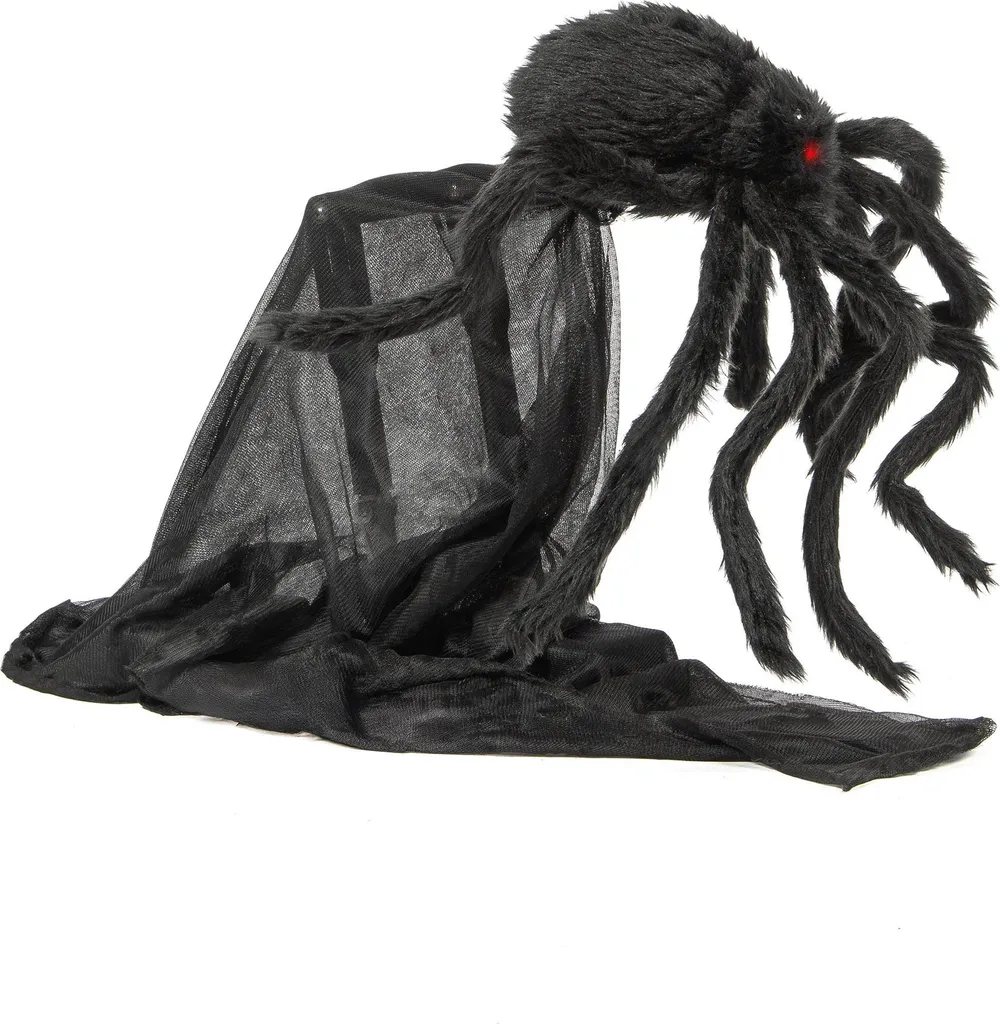 Automate araignée sauteuse 50 cm - Décoration animée interactive effrayante