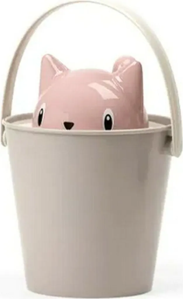 Boîte de rangement croquettes chat United Pets design rose gris 20 cm