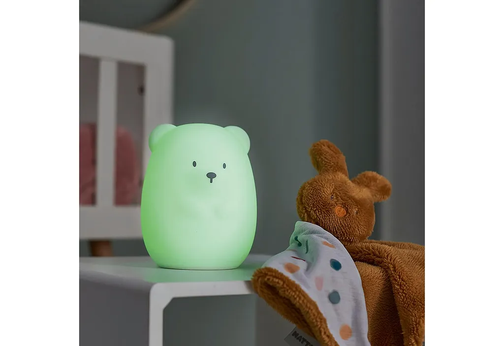Grande veilleuse ourson 16 cm silicone souple à intensité variable - 3