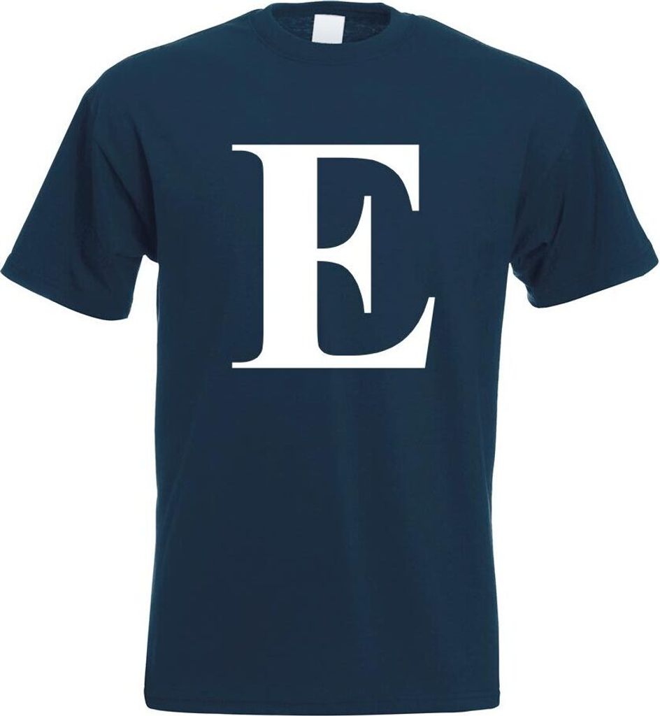 Kiwistar - T-Shirt - Navy - Buchstabe E - Alphabet Motiv Bedruckt Funshirt Design Print - mit Motiv Bedruckt - Funshirt Design - Sport - Freizeit -...