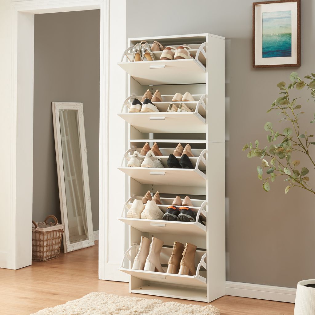 Skriňa na topánky "Sykkylven" s 5 chlopňami 169 x 60 x 24 Obrázok produktu 