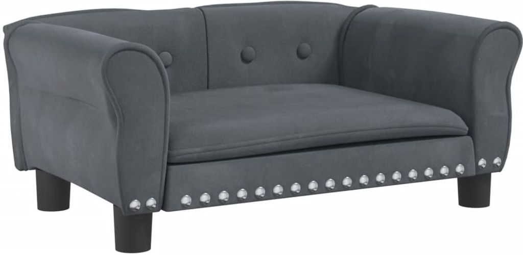 vidaXL Legowisko dla psa ciemnoszare 70x45x30 cm aksamitne Zdjęcie produktu 