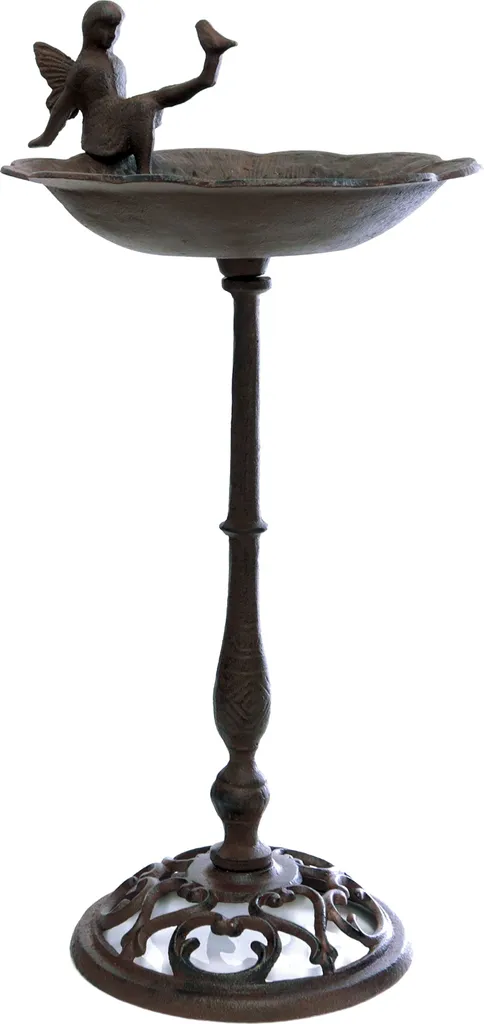 Bain d'oiseaux ELFE en fonte 51 cm brun antique - Abreuvoir décoratif