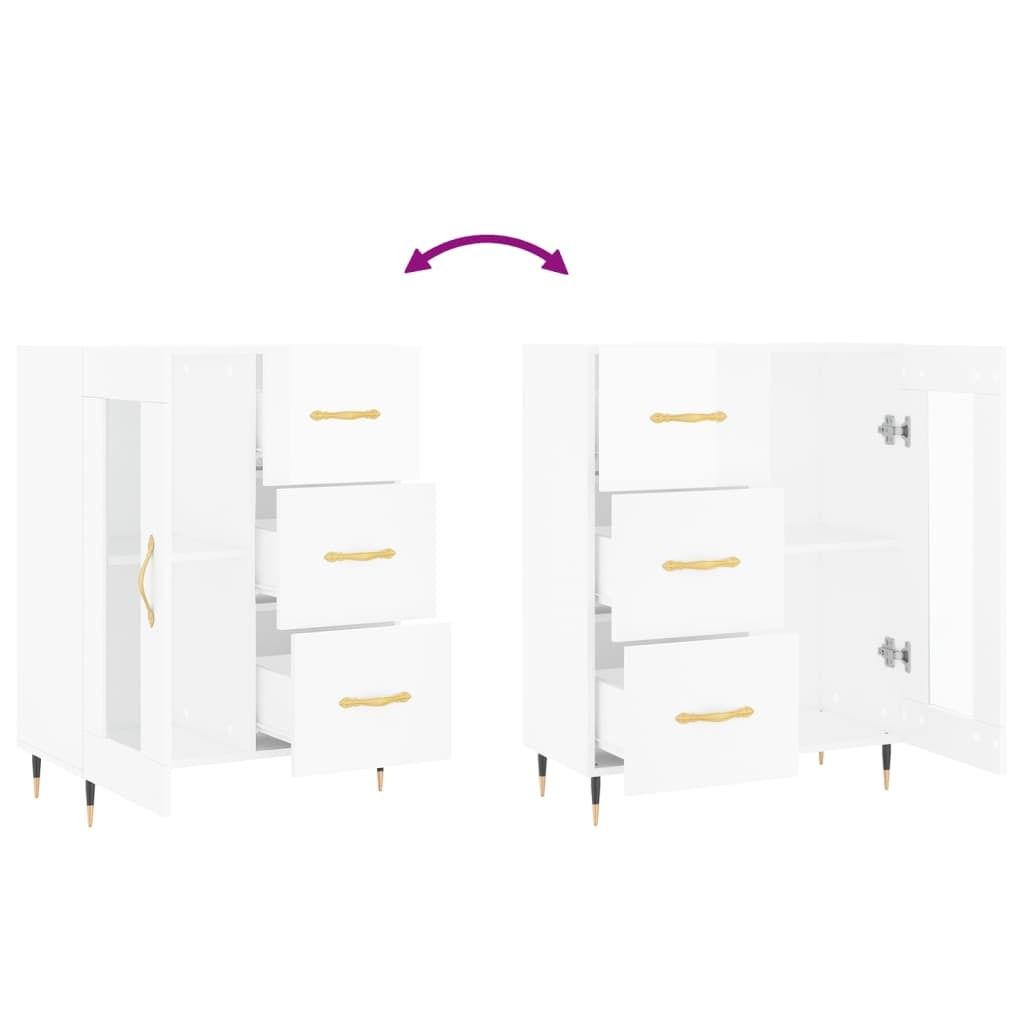 Kredens biały wysoki połysk 69,5x34x90 cm materiał Zdjęcie produktu 8