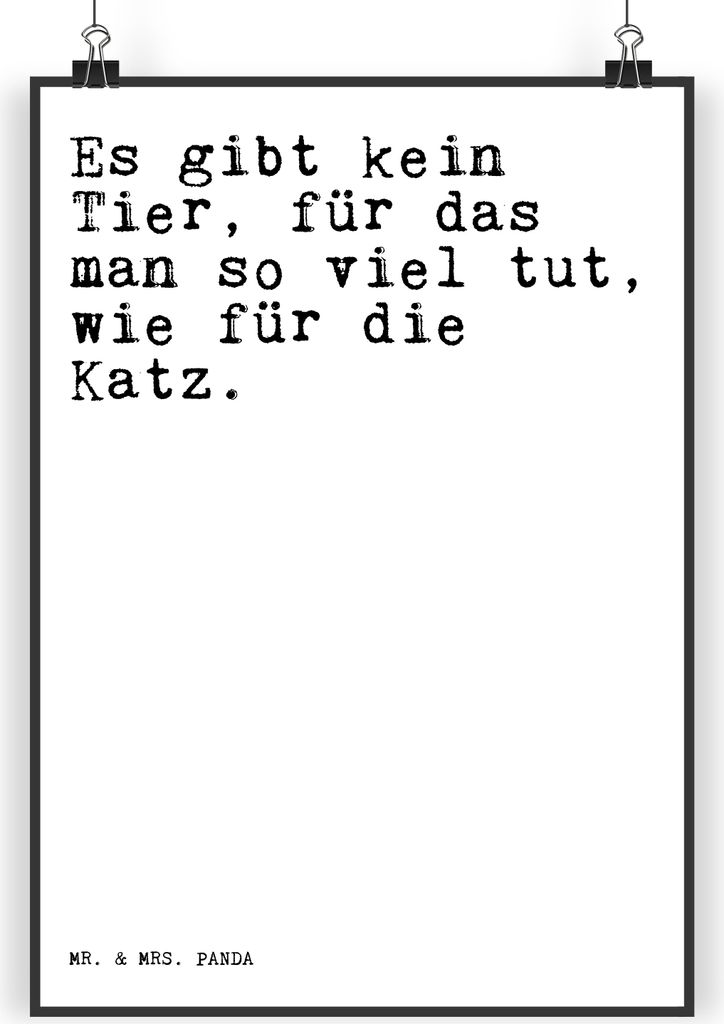 Mr. & Mrs. Panda Bild Es gibt kein Tier,... DIN A3 - Weiß - Geschenk, kunstdruck poster, Frauchen, Posterdruck, Sprüche, wanddeko, Spruch, Katz, ...