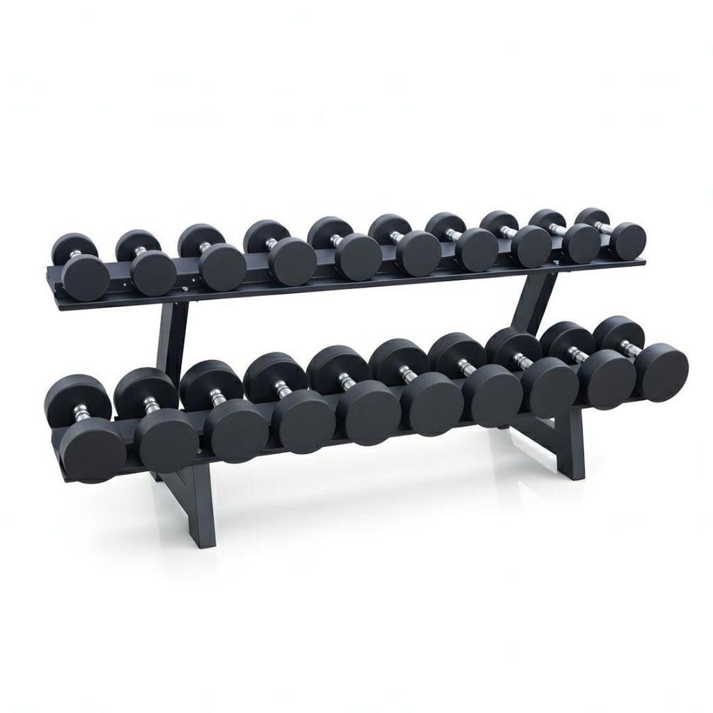PH Fitness Runde Kurzhantel Set 2–20 kg mit Rack – 220 kg Rundhanteln, professionelle Dumbbells für Krafttraining, Home Gym & Fitnessstudio