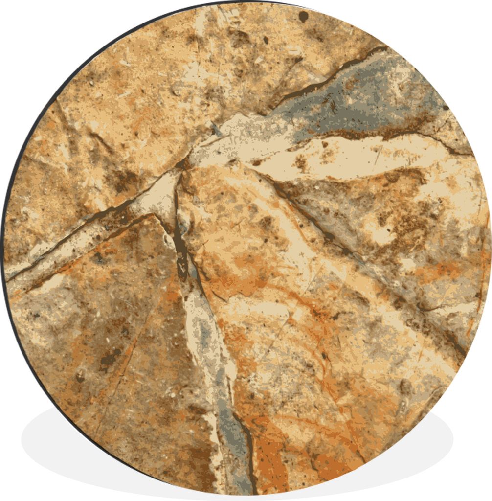 MuchoWow Aluminium Wandkreis Alte Steinstruktur Ø 30 cm Wanddeko Modern Wohnzimmer - Wand Bild - Wohnzimmer - Runde Bilder - Alubilder - Kunst f...