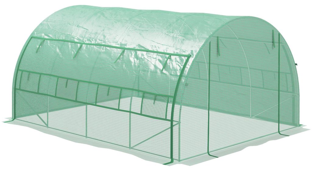 Outsunny folietunnel, 3,97 x 3 x 2 meter, groen, met Productafbeelding 