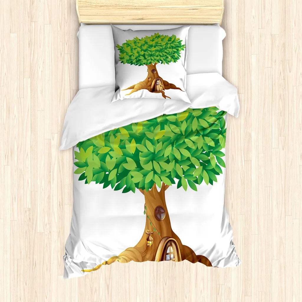 Offerta Set Copripiumino ABAKUHAUS Antiacaro Fern Green 135x200