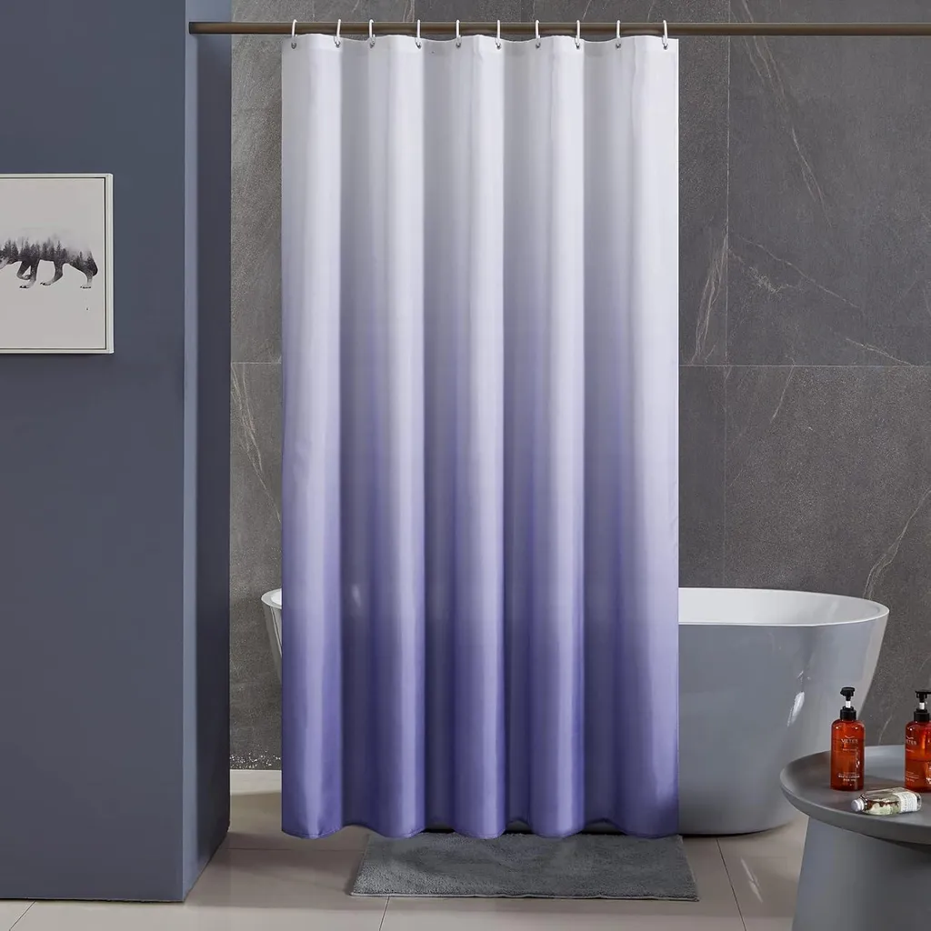 Tenda da Doccia 120x200 Antimuffa in Poliestere Bianco e Viola | Shop