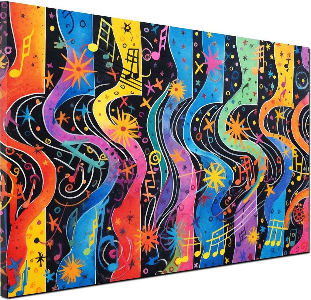 Musik Colour Style Wandbild Leinwandbild abstrakt Kunstdruck XL Wanddeko: 90x60x4cm