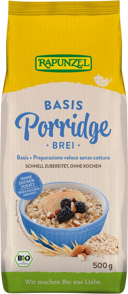Rapunzel Frühstücksbrei Basis 500 g, Haferflocken, 500 g, Vanille