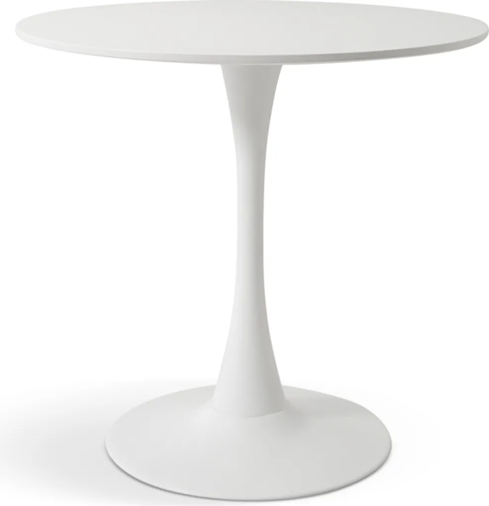 Table à manger ronde Prague 80 cm blanche : gain de place et design