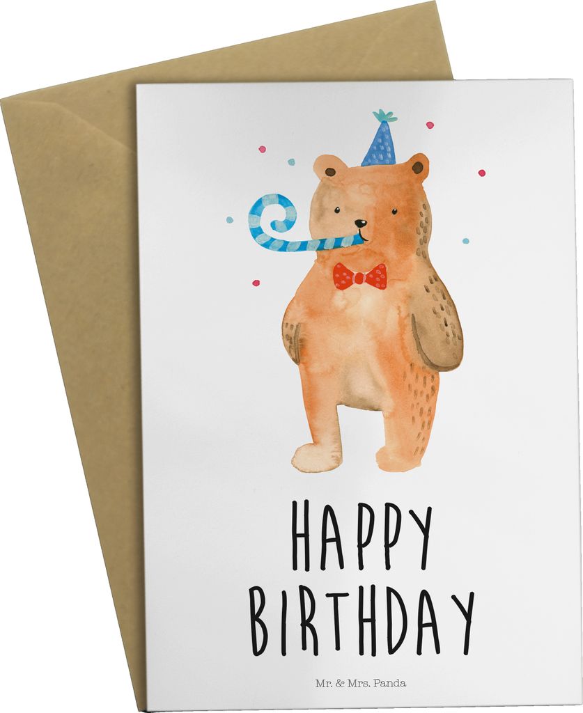 Mr. & Mrs. Panda Glückwunschkarte Bär Geburtstag - Weiß - Geschenk, Happy Birthday, einladungskarten, Glückwunsch, weihnachtskarten, Teddy, hoc...