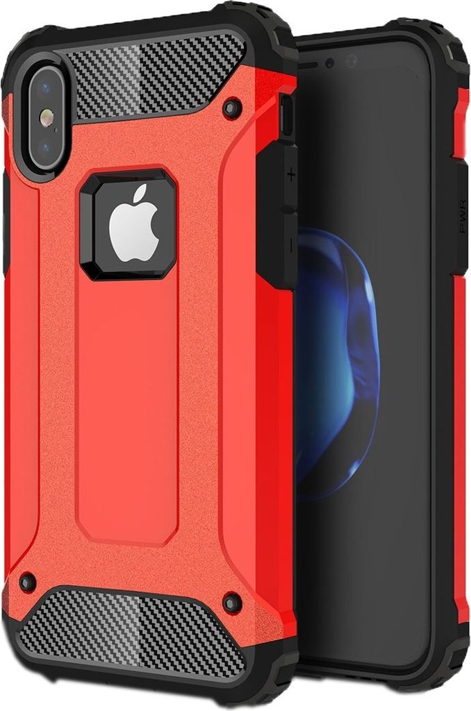 Mobigear Outdoor iPhone XS Hülle Hardcase Backcover Stoßfest - Rot