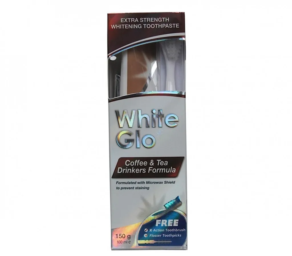White Glo Dentifrice Blancheur Extra Forte Café et Thé Tube de 150g
