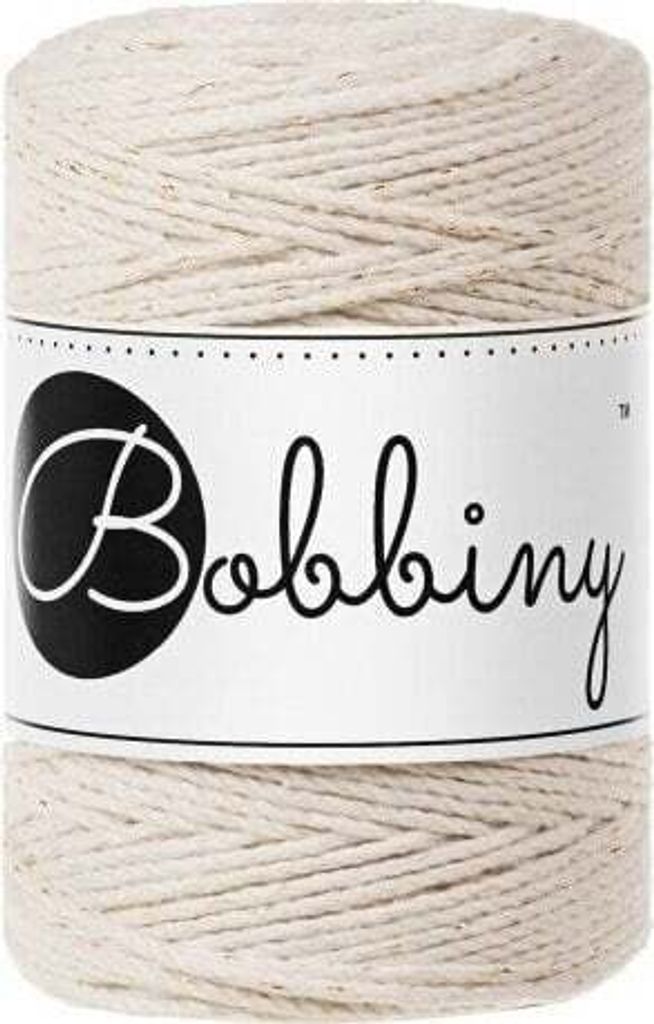 Bobbiny Macrame Rope 3ply 1,5mm 100m Golden Natural