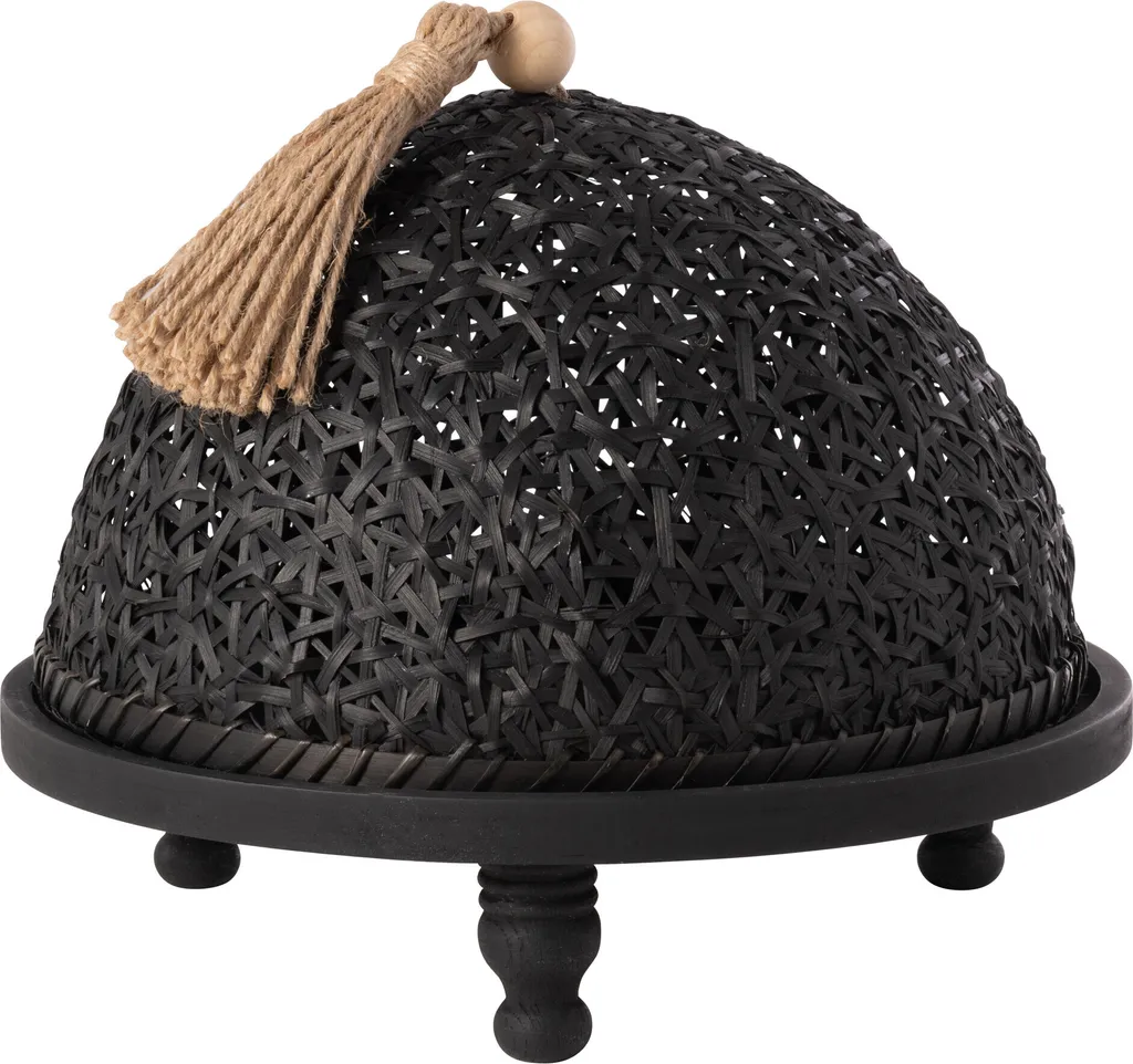 Cloche à nourriture bois d'épicéa noir J-Line anti-insectes et chic