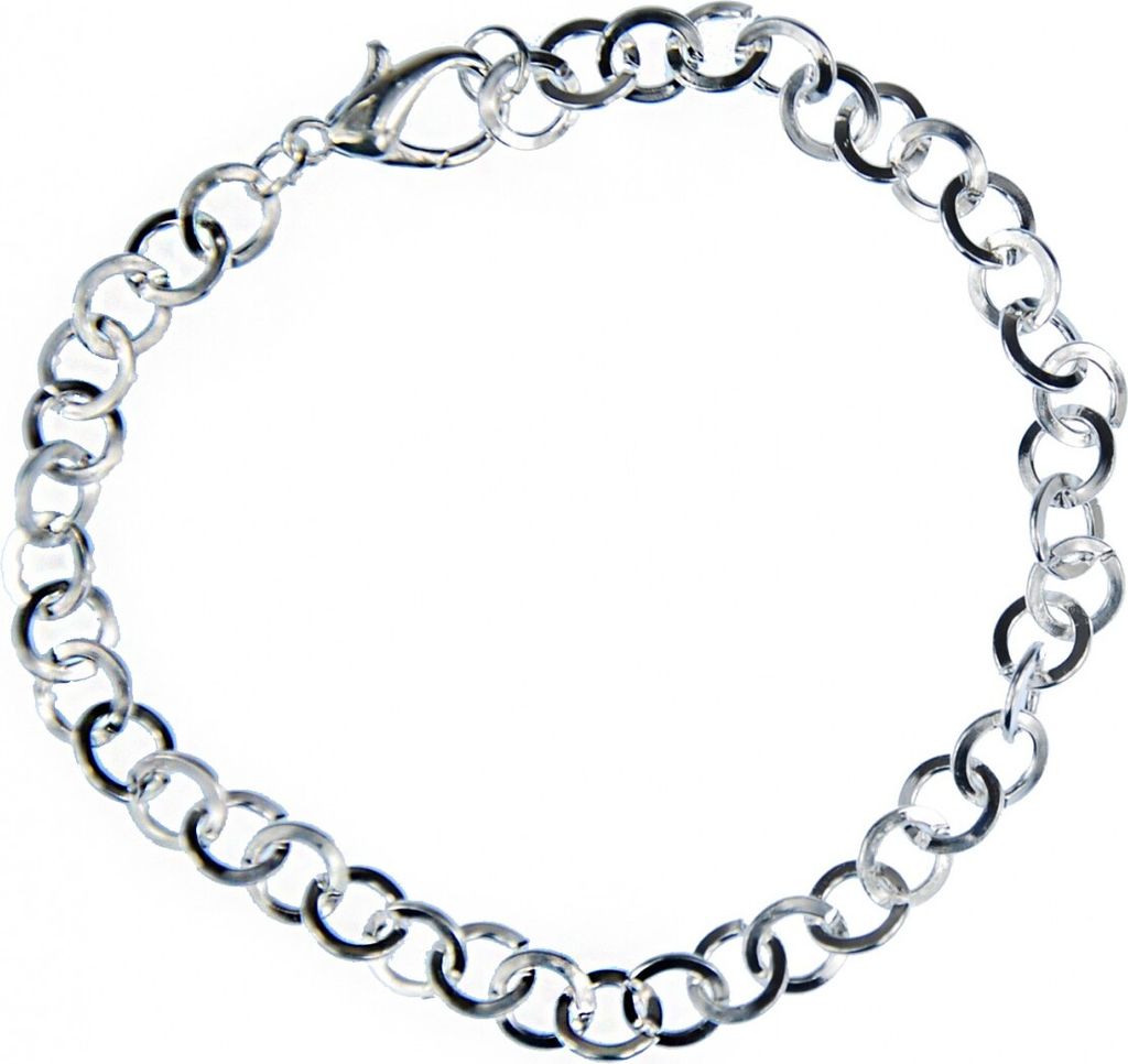 Basisarmband Charm Armband Miniblings rund flach versilbert Sammelarmband Bettelarmband